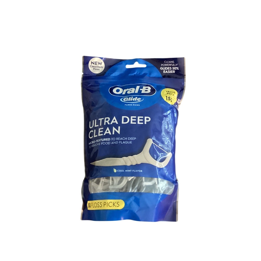 Oral-B Glide Ultra Deep Clean Floss Picks Cool Mint 150 Count Value Pack‎